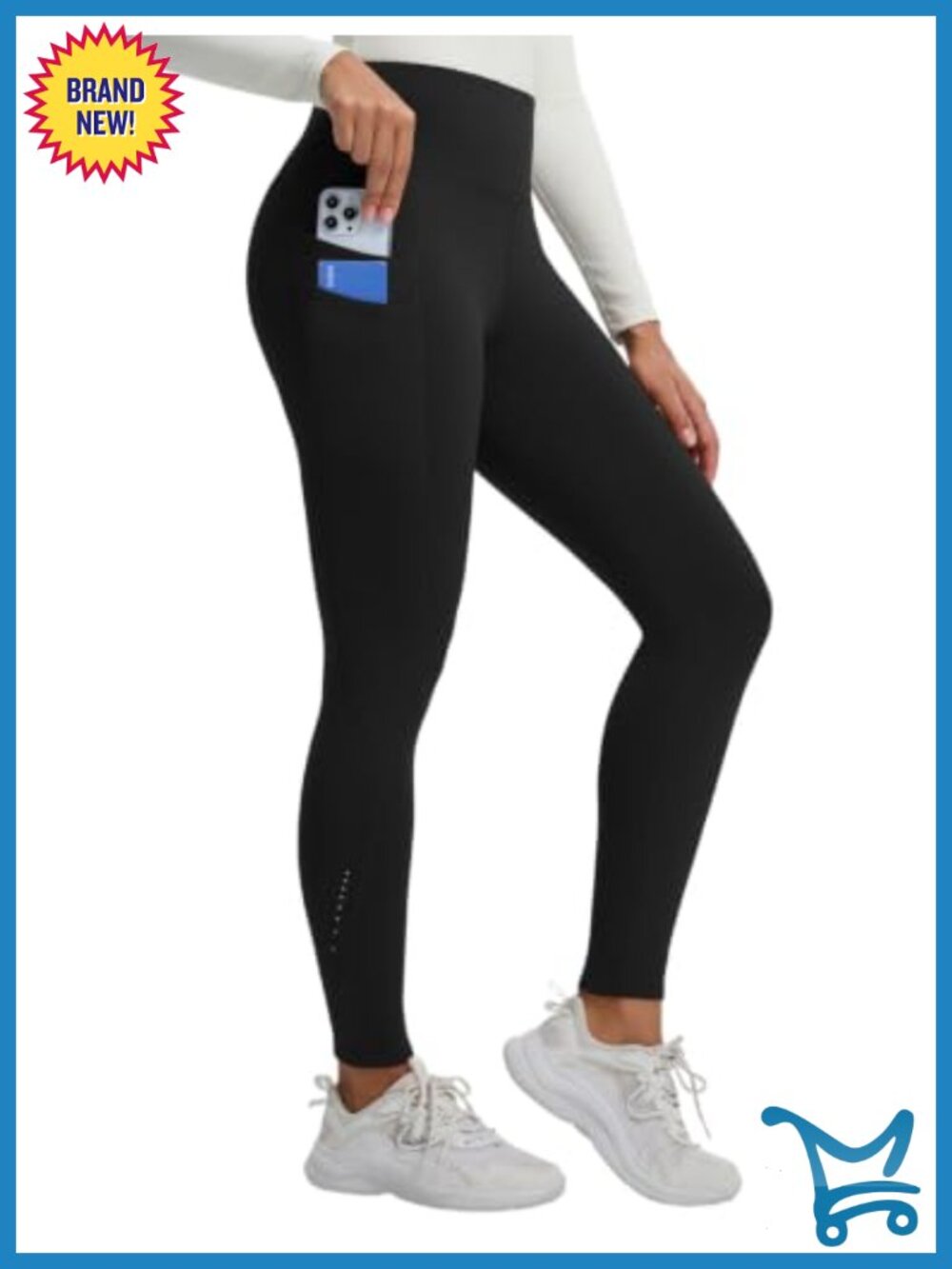 Fleece Lined Thermal Leggings High Waist 27" Inseam 5 Pockets